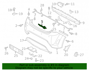 Rear bumper mount left inner Hyundai Veloster 12-17
