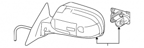 Left side mirror assembly, heated, for Subaru Outback 10-14