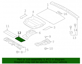 Front left trunk floor for Subaru Forester 19-21 SK black