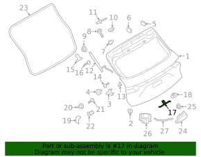 Porsche Cayenne 19-23 trunk lock bracket