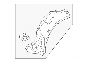 Front left fender liner, front part, Mercedes E-class W212 10-13 coupe
