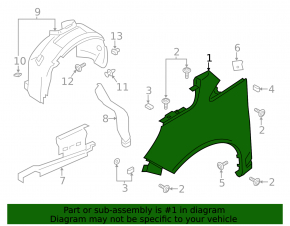 Front right wing Ford C-max MK2 13-18