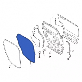 Ford Edge 15-24 Rear Left Door Seal