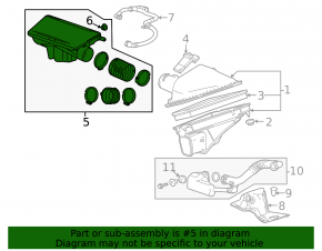 Air duct for filter Cadillac ATS 13-2.5