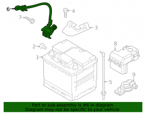 Negative terminal of battery Kia Niro 23- HEV, PHEV with sensor