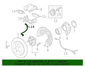 Brake hose rear right Buick Encore 18-19