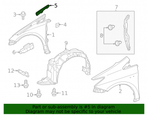 Windscreen wiper seal right Toyota Prius V 12-17