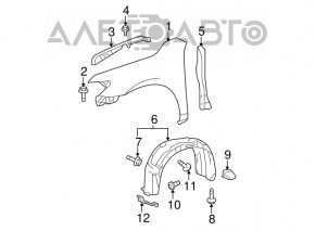 Front right fender liner for Toyota Camry v40