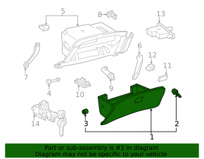 Glove box, glove compartment Lexus RX300 98-03 gray