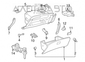Glove box, glove compartment Lexus RX300 98-03 gray