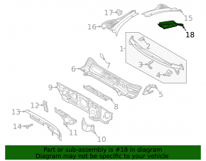 VW Tiguan 18-24 heater air intake, upper part