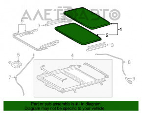 Sunroof assembly Lexus RX350 RX450h 16-22 beige curtain, scratch