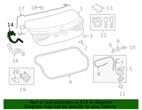 Trunk lid hinge left Lexus ES250 ES300h ES350 19-21