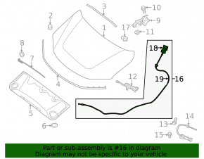Nissan Pathfinder 13-20 hood release cable without handle