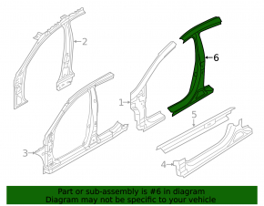 Left center pillar for Kia Optima 11-15
