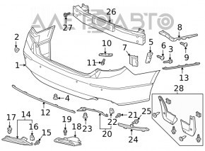 Right muffler cap Honda Accord 18-22 EXL, touring with chrome, scratches, cracked mount