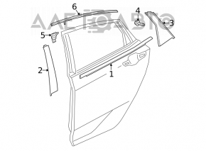 Door trim side rear left Honda Insight 19-22 front