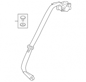 Rear left seat belt Lexus RX350 RX450h 16-22 black, shot
