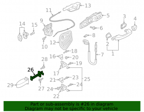 Front left door limiter for Audi Q3 83A 19-25 with cover