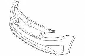 Bare front bumper Kia Forte 4d 17-18 rest without parking sensors