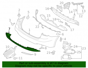 Rear bumper lip Kia Forte 4d 17-18 rest