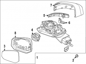 Left side mirror turn signal repeater for Hyundai Santa Fe 24-26