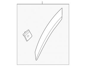 Rear right fender arch trim for Hyundai Kona 19-21 EV, on the door, silver