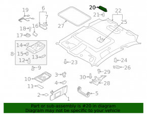 Ceiling light rear Audi A4 B8 13-16 rest, beige