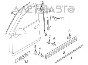 Front right side door trim for Porsche Cayenne 958 11-17