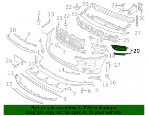 Porsche Macan 19-26 front bumper air duct, left