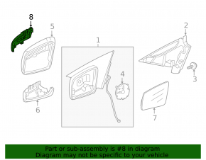 Right-hand mirror turn signal repeater for Mercedes CLA 14-19