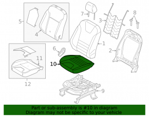 Ford Escape MK3 13-15 passenger seat without airbag, beige cloth