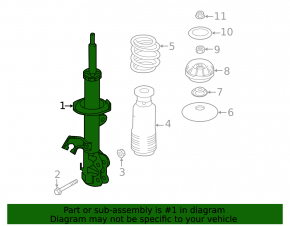 Shock absorber strut assembly front left Nissan Kicks 21-24 SR, SV