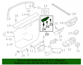 Lincoln Corsair 20-26 Front Right Window Regulator Trim