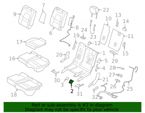 Isofix rear seat pad for Porsche Cayenne 19-26 black