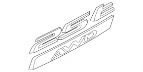 Emblem with inscription on the tailgate "25t AWD" Jaguar F-Pace X761 18-20 chrome
