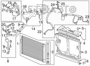 Air conditioner tube condenser-compressor Chevrolet Volt 11-15