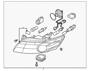 Headlight front right naked Infiniti FX35 FX45 03-08