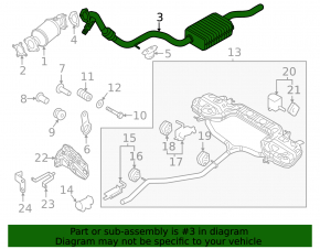 Exhaust line middle part Audi A6 C8 19- 2.0T with receiving pipe