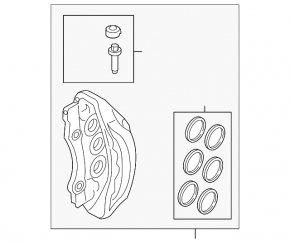 Front left brake caliper for Audi Q7 19-25, 6 piston