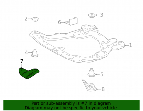Front subframe burr, front right, Toyota Avalon 2012
