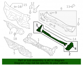 Wiper pan metal Subaru XV Crosstrek 18-23