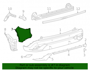 Left rear bumper, bare, Toyota Corolla Cross 22-26
