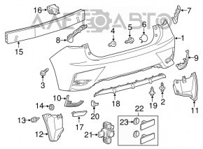 Left rear bumper liner Lexus CT200h 11-17