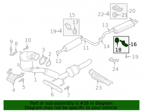 Rear muffler bracket VW Jetta 19-21 without rubber