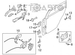 Subaru b9 Tribeca lower rear left door hinge