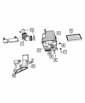 Air Filter Housing Chrysler 200 11-14 2.4 Lower Part