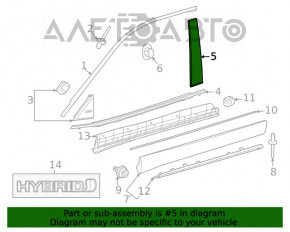 Door trim side front left Toyota Highlander 20-