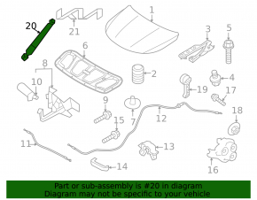 Left hood shock absorber for Kia Sorento 21-24 HEV, PHEV