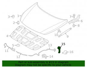 Hyundai Sonata 15-19 hood release handle interior